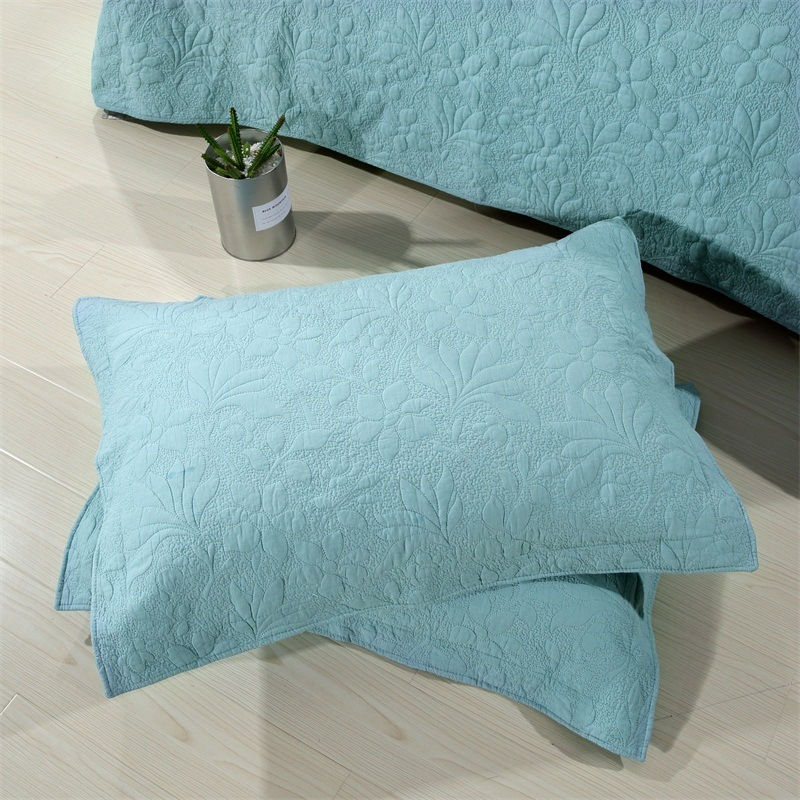 Thumbnail: Cadar Turquoise (Bunga) Bermutu Tinggi Sulam Timbul Halus