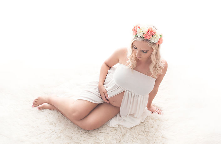 Indoor Studio Maternity Session Posed