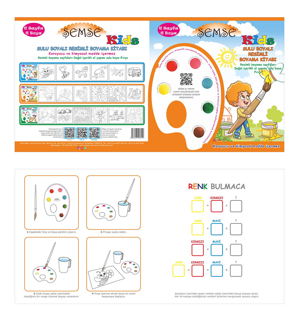Thumbnail: Şemse Kids Watercolour Colouring Book - Level 2