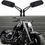 Thumbnail: Black Rectangle Motorcycle Bobber Mirrors for Cruiser Chopper with Smoke Blue+H