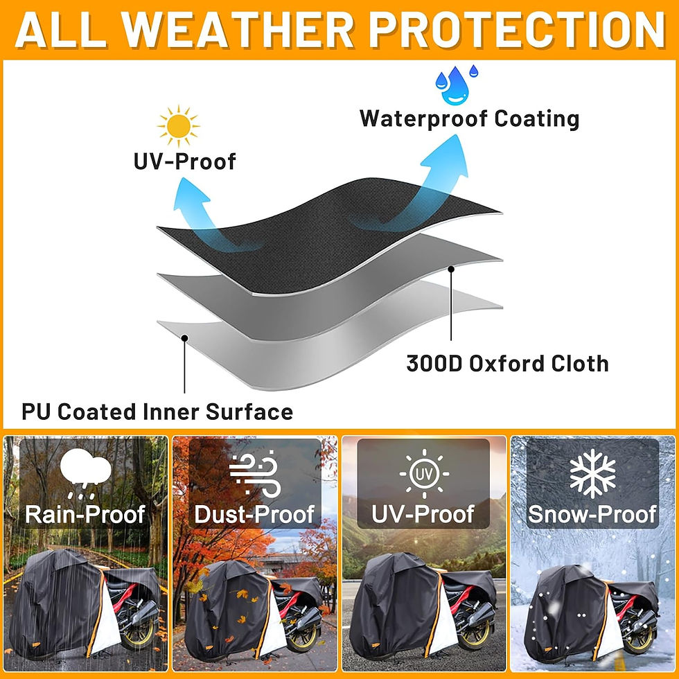 Thumbnail: Autolion Motorcycle Cover,300D Super Waterproof Outdoor Cover for All Seasons W