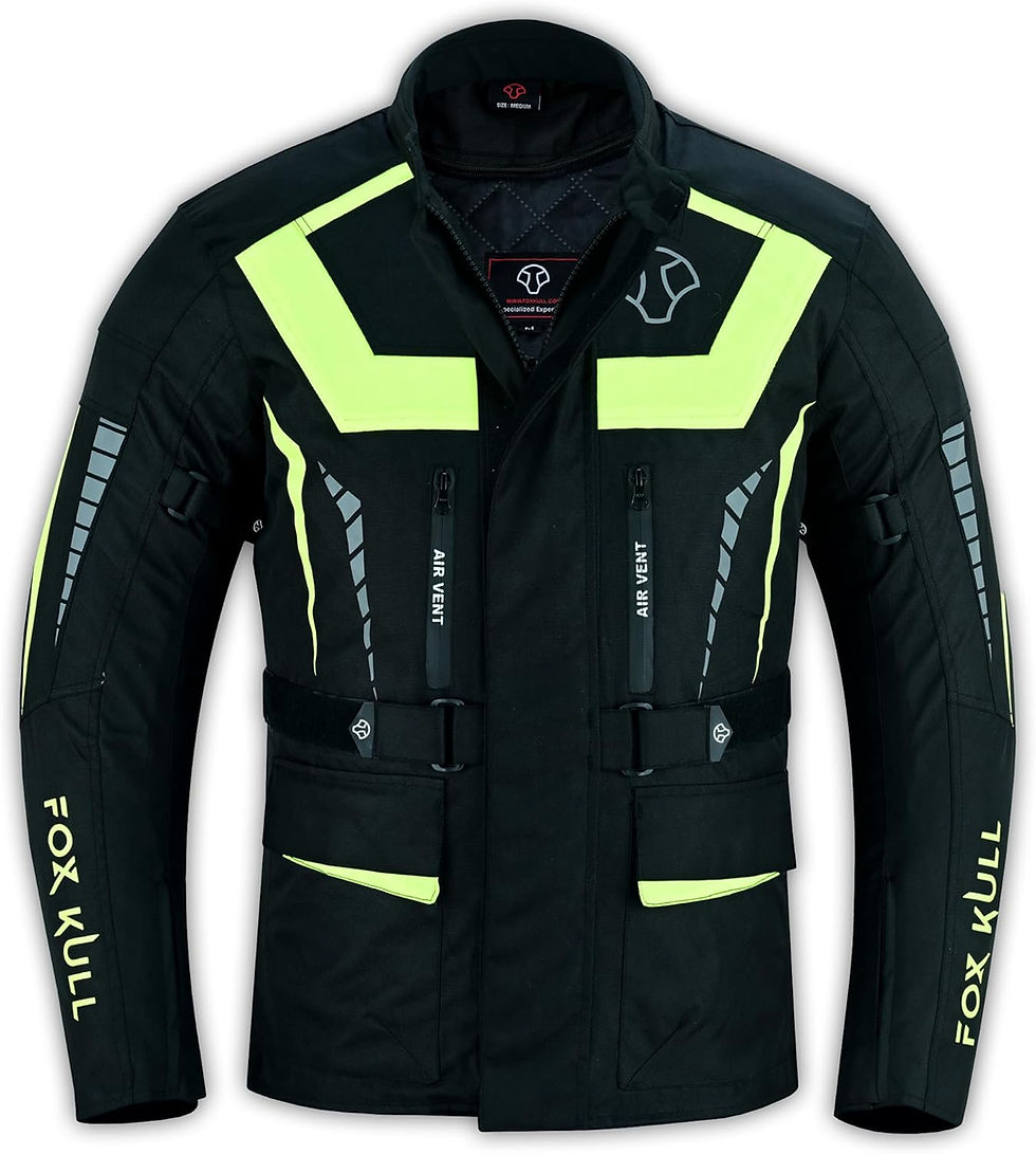 Thumbnail: FOXKULL Motorcycle Jacket for Men Adventure/Touring with Cordura Textile Fabric