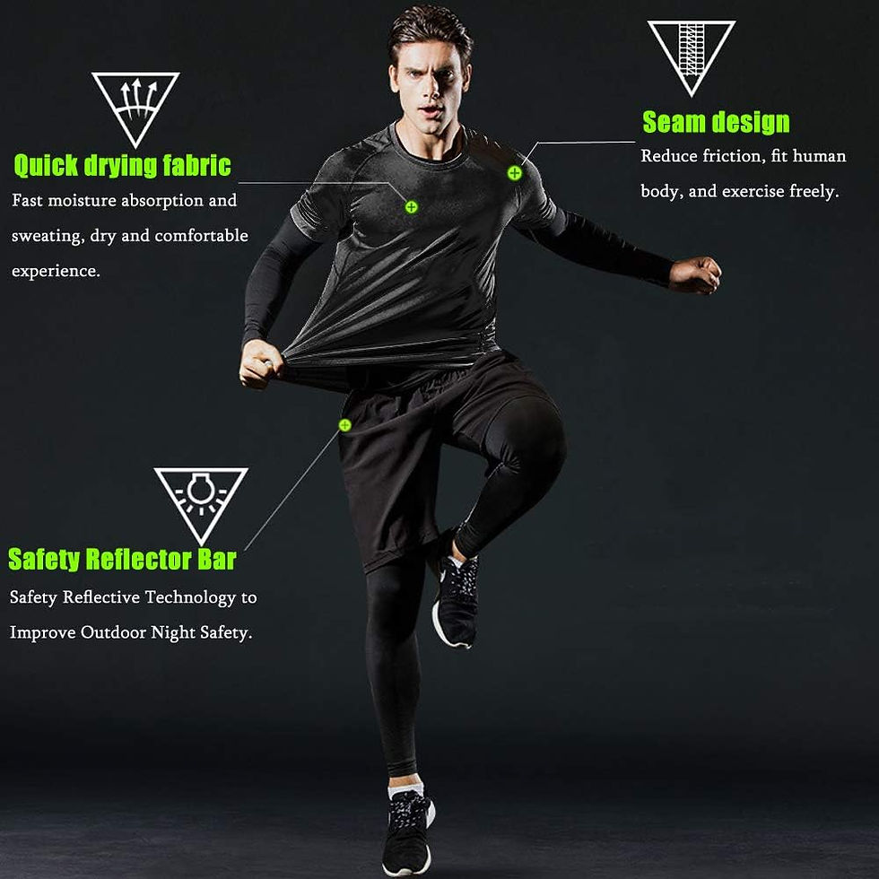 Thumbnail: Holure Men's Sports Running Set (Pack of 4 or 5) Athletic Shirt+Short/Compressi
