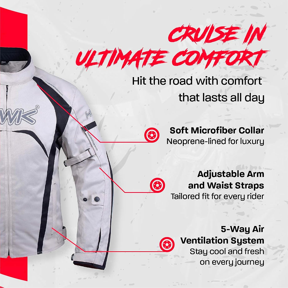 Thumbnail: HWK Motorcycle Jacket Men's Riding Textile Racing Motorbike Hi-Vis Biker CE Arm