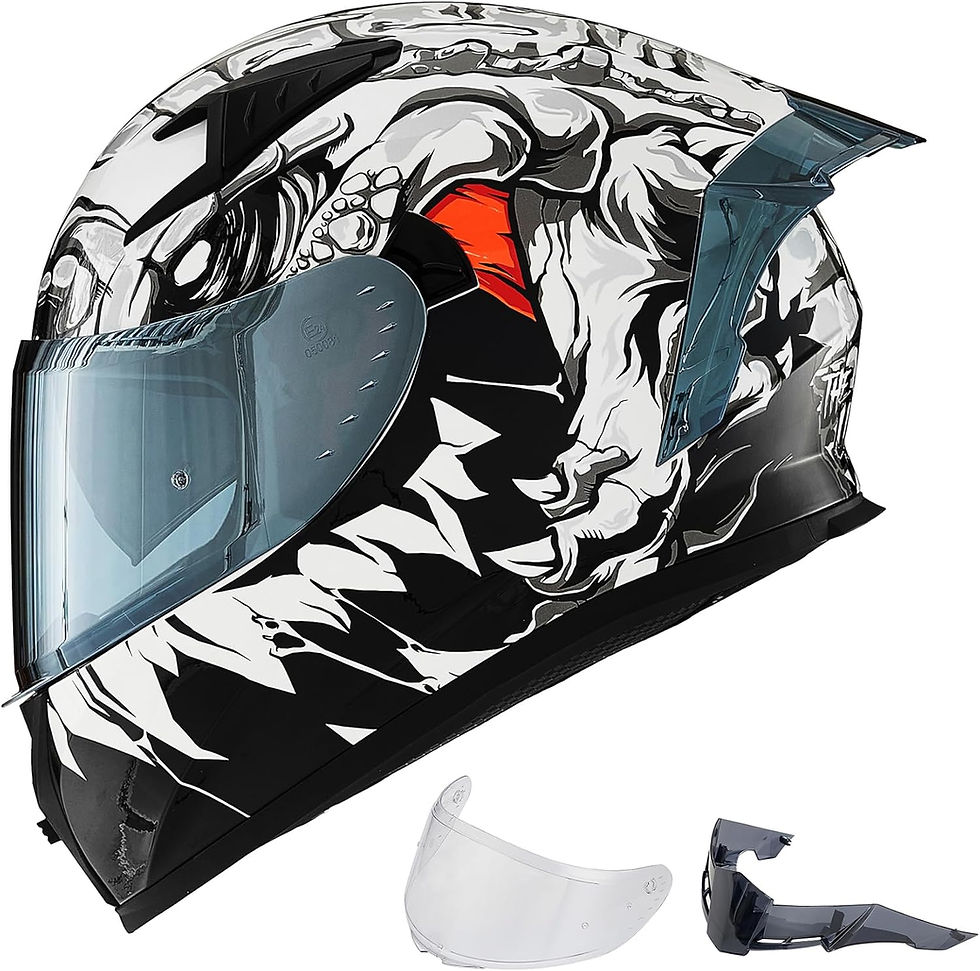 Thumbnail: ILM Motorcycle Helmet Full Face with Pinlock Compatible Clear&Tinted Visors and