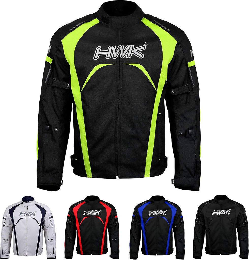 Thumbnail: HWK Motorcycle Jacket Men's Riding Textile Racing Motorbike Hi-Vis Biker CE Arm