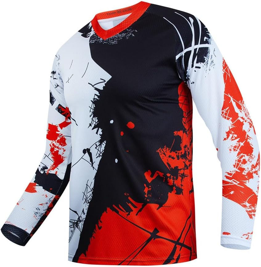 Thumbnail: Dirt Bike Jersey for Youth, Kids Mountain Bicycle Shirt Long Sleeve for Motorcy