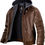 Thumbnail: Wantdo Men's Winter Coat Faux Leather Spring Jacket with Removable Hooded Casual