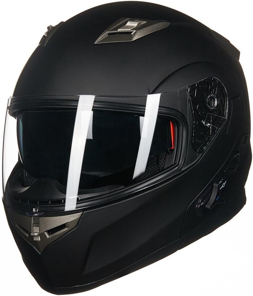 Thumbnail: ILM Bluetooth Integrated Modular Flip up Full Face Motorcycle Helmet Sun Shield