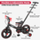 Thumbnail: Toddler Bike with Push Handle for Kid 18-60 Months, 6 in 1 Foldable Tricycle wit