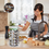 Thumbnail: Stainless Steel Rotating Spice Rack with Jars for Kitchen(Black Marble)