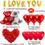 Thumbnail: Heart Balloons Kit and I Love You Balloons with 1000 Pcs Dark-Red Silk Rose Peta