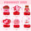 Thumbnail: 12 Pcs Valentine Honeycomb Centerpieces for Table Decorations, with Red Pink Hea