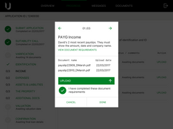 Ubank upload document