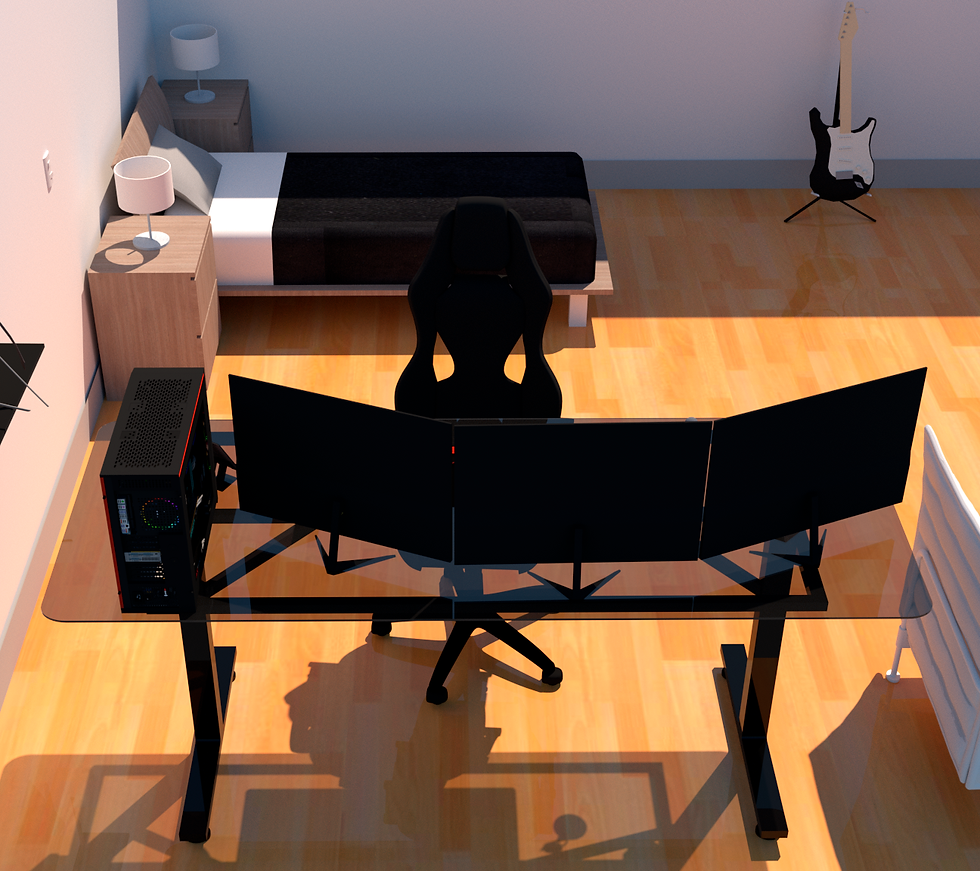 Miniatura: Escritorio Gamer Cts Pro I Black Vidrio