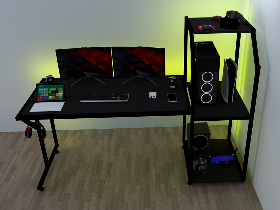 Miniatura: Escritorio Gamer CTS KRONOS LED RGB Bluetooth - Extra Grande 165 cm