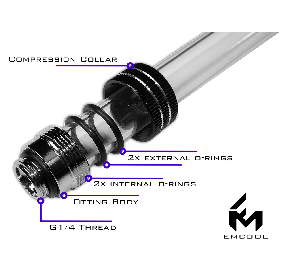 Thumbnail: Black Compression Fitting for PETG Tubing of 14 mm OD G1/4