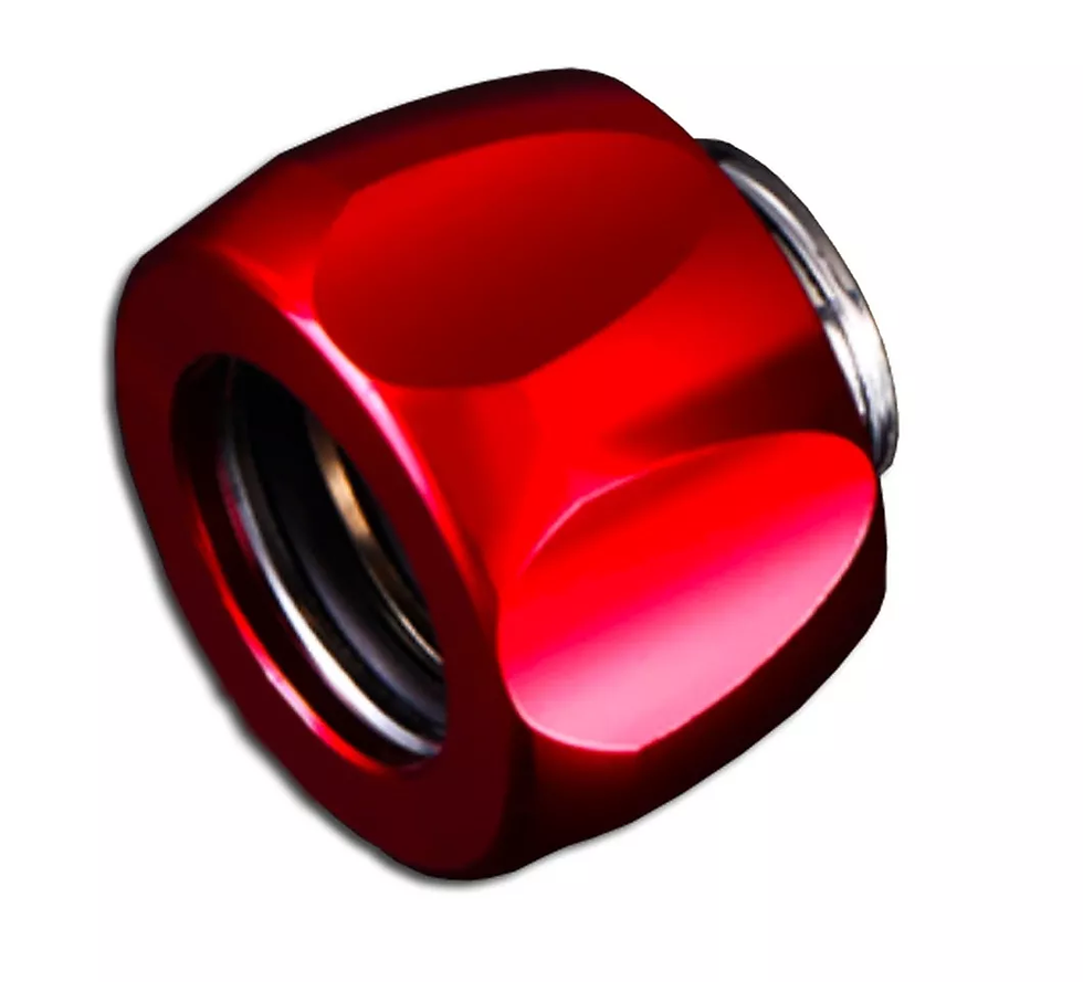 Miniatura: Fitting con cubie roja anodizada para tubo rígido de PETG o acrílico  de 10 mm I