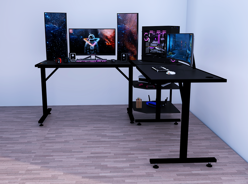 Miniatura: Escritorio Gamer En L Black M Rgb Pc Estación De Trabajo