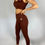 Thumbnail: Ripped Comfy Leggings Coffee Brown