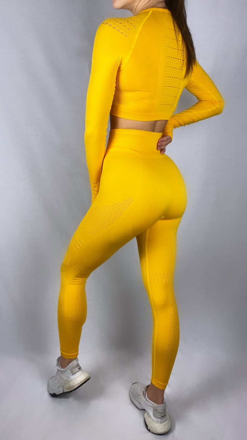 Thumbnail: New Generation Seamless Longsleeve Crop Top Sunshine Yellow