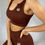 Thumbnail: Ripped Comfy Leggings Coffee Brown