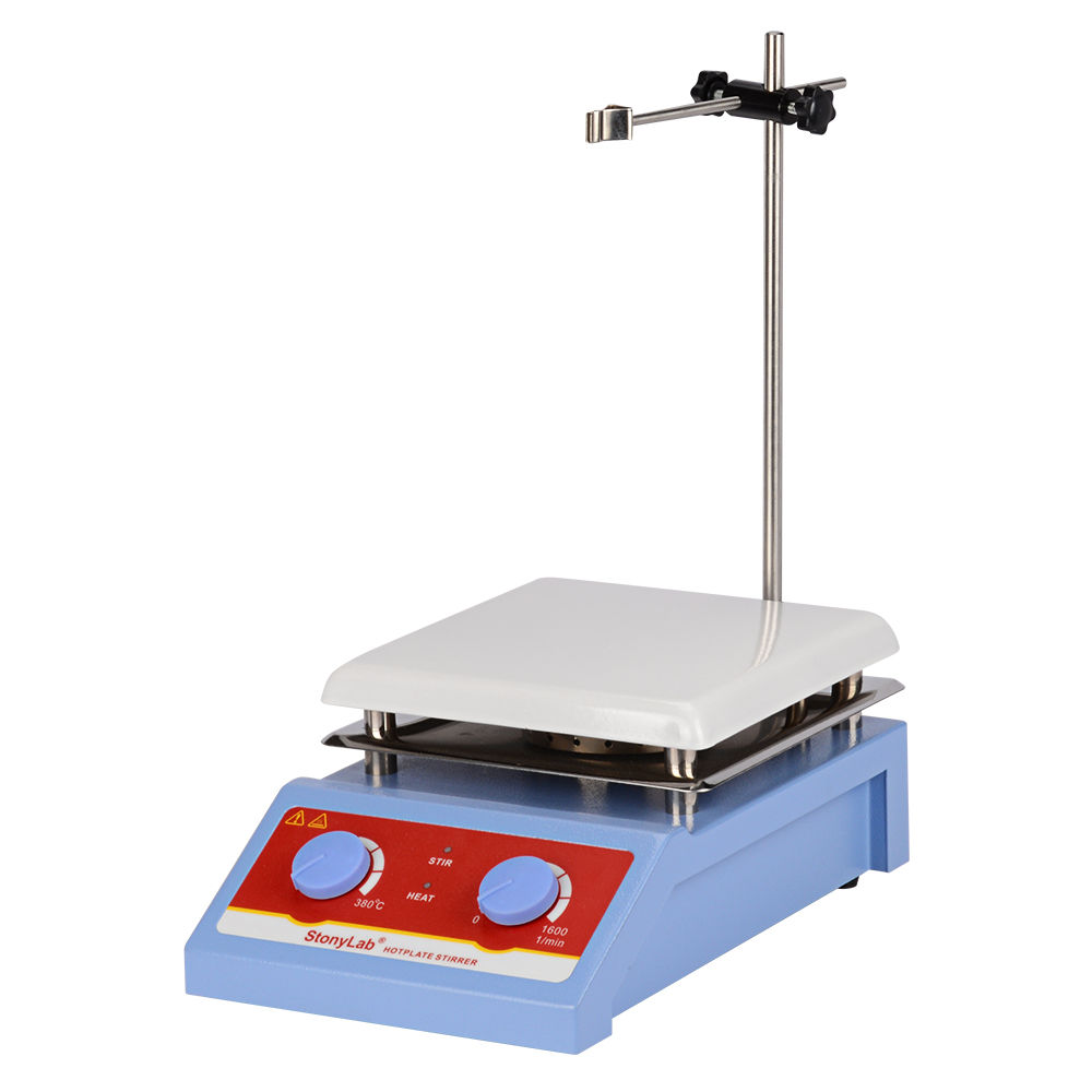 Hotplate Magnetic Stirrer, 5L Capacity 0-1600 RPM 7.4” x 7.4” Max 380℃ 600W 110V
