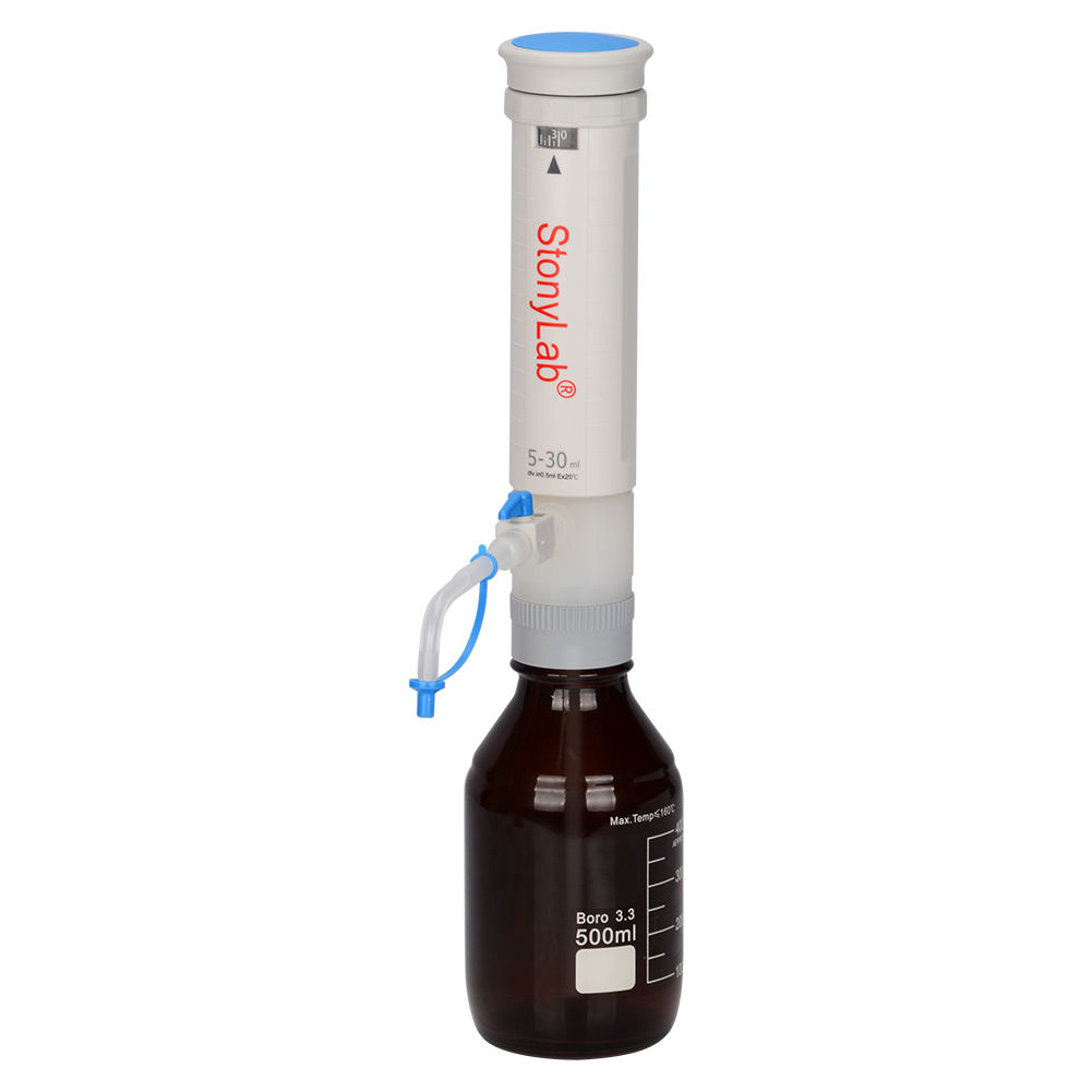 Bottle Top Dispenser, Autoclavable Adjustable 500 ml Laboratory Research 5-30ml