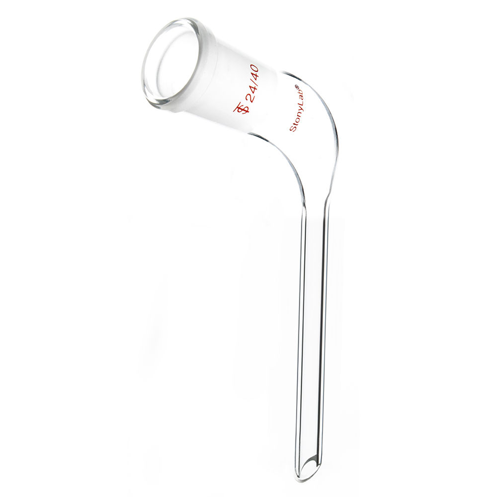 Glass 105 Degree Bent Distillation Adapter with 100 mm Tapered Drip Tube