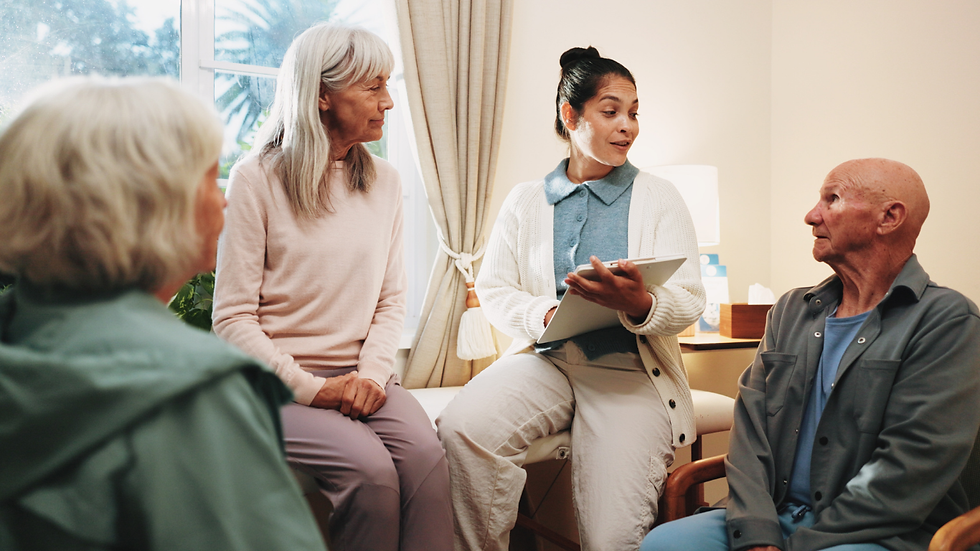 Adults spending time together and socializing in a home setting
