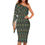 Miniatura: DECO GREEN Women's Long Sleeve One Shoulder Party Dress