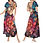 Thumbnail: Floral Women's Short Sleeve Long Draped Dress