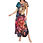 Thumbnail: Floral Women's Short Sleeve Long Draped Dress