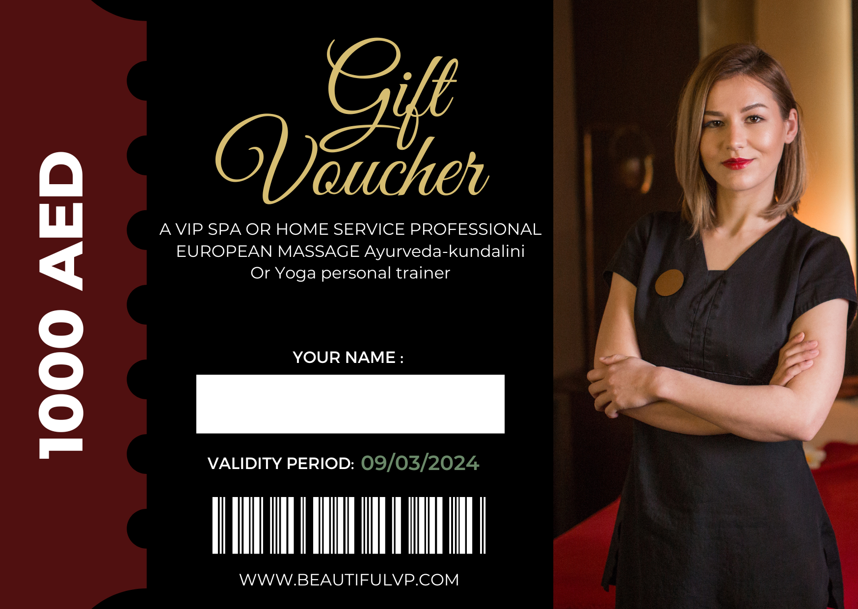 Luxury Massage and Spa *International redemption -to you gift vouchers