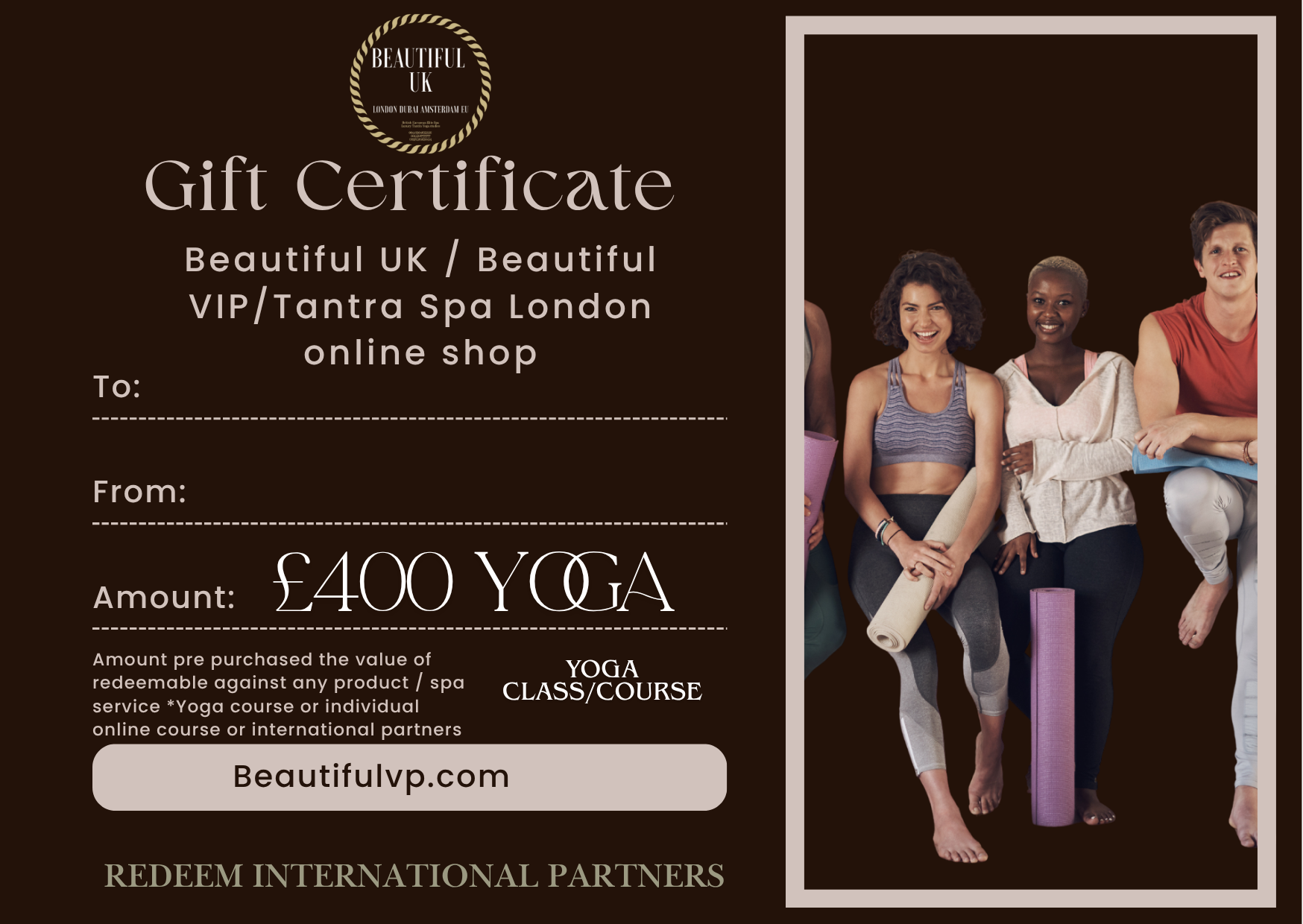 Gift Cards *Yoga redeemable for international customers
