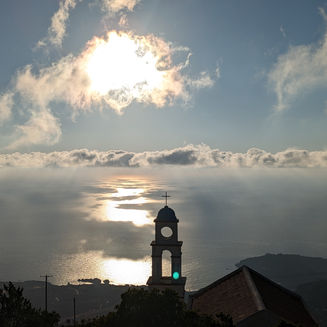 Coastal road near Keramoti, located high above the sea