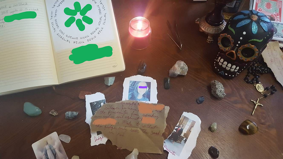 My altar work for this case in the early days. It's much more streamlined now!
