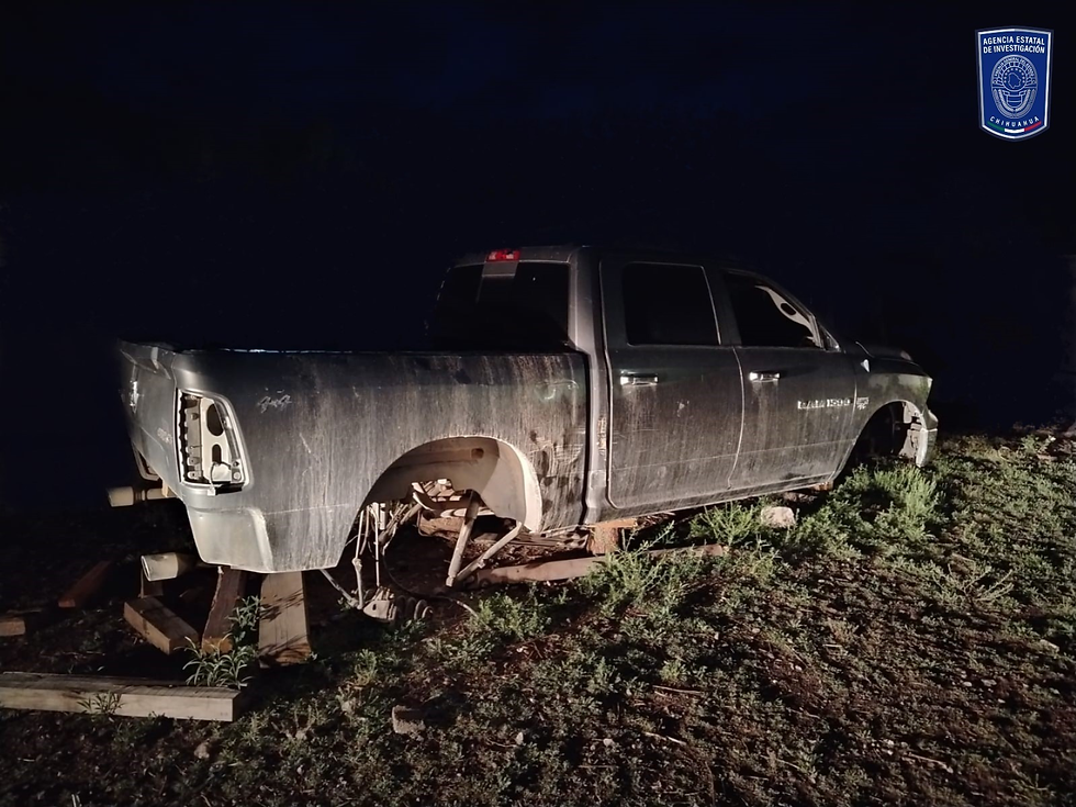 Localizan en Guerrero camioneta con reporte de robo y parcialmente desmantelada