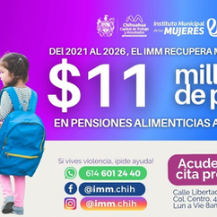 IMM recupera más de 11 millones de pesos en pensiones alimenticias desde 2021
