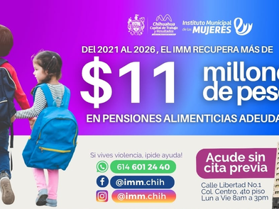 IMM recupera más de 11 millones de pesos en pensiones alimenticias desde 2021