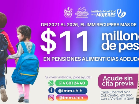 IMM recupera más de 11 millones de pesos en pensiones alimenticias desde 2021