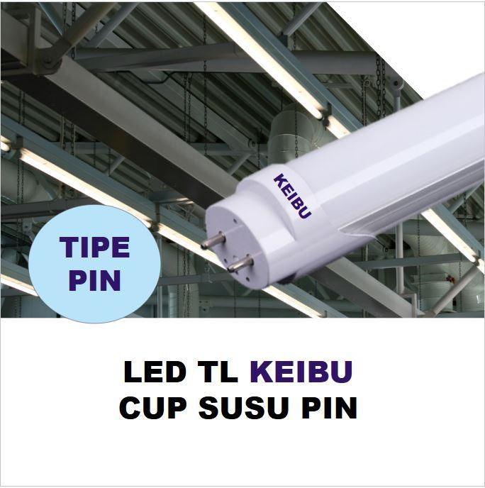 Thumbnail: Lampu KEIBU TL T8 PIN Cahaya Putih & Kuning. Cup Susu & Cup Bening