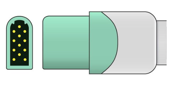 Thumbnail: Datascope 12 Pin 3 Lead Snap Type ECG Monitor Cable