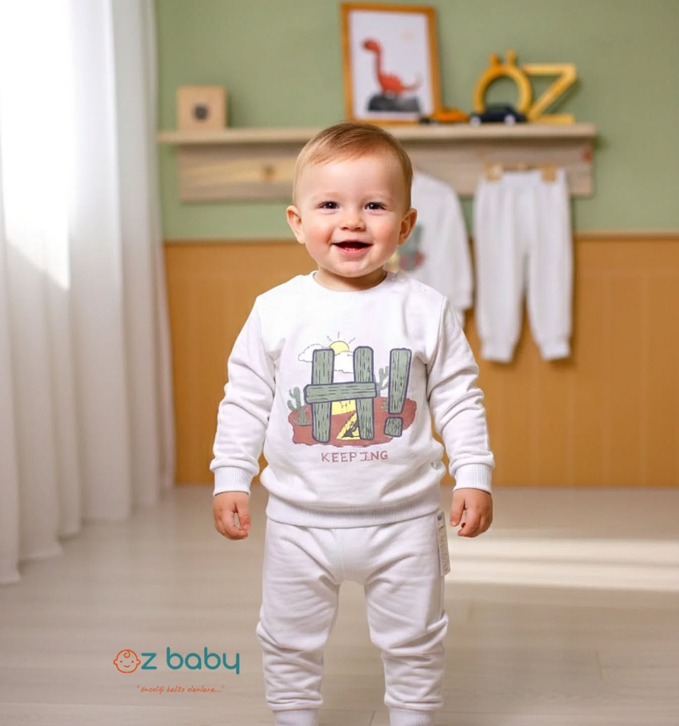 6-24 ay desenli erkek bebek takım