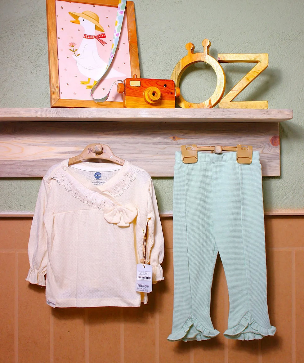 Küçük resim: 6-24 ay Fisto detaylı fırfır paçalı takım