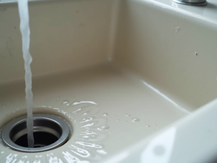 kitchen sink with the water running