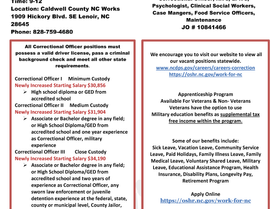 Department of Corrections Hiring Event | NCWorks Career Center-Caldwell on April 17, from 9AM to 12P
