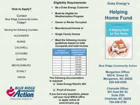 Blue Ridge Community Action - Duke Energy funds Low Income Heating Repair/Appliance Replacement