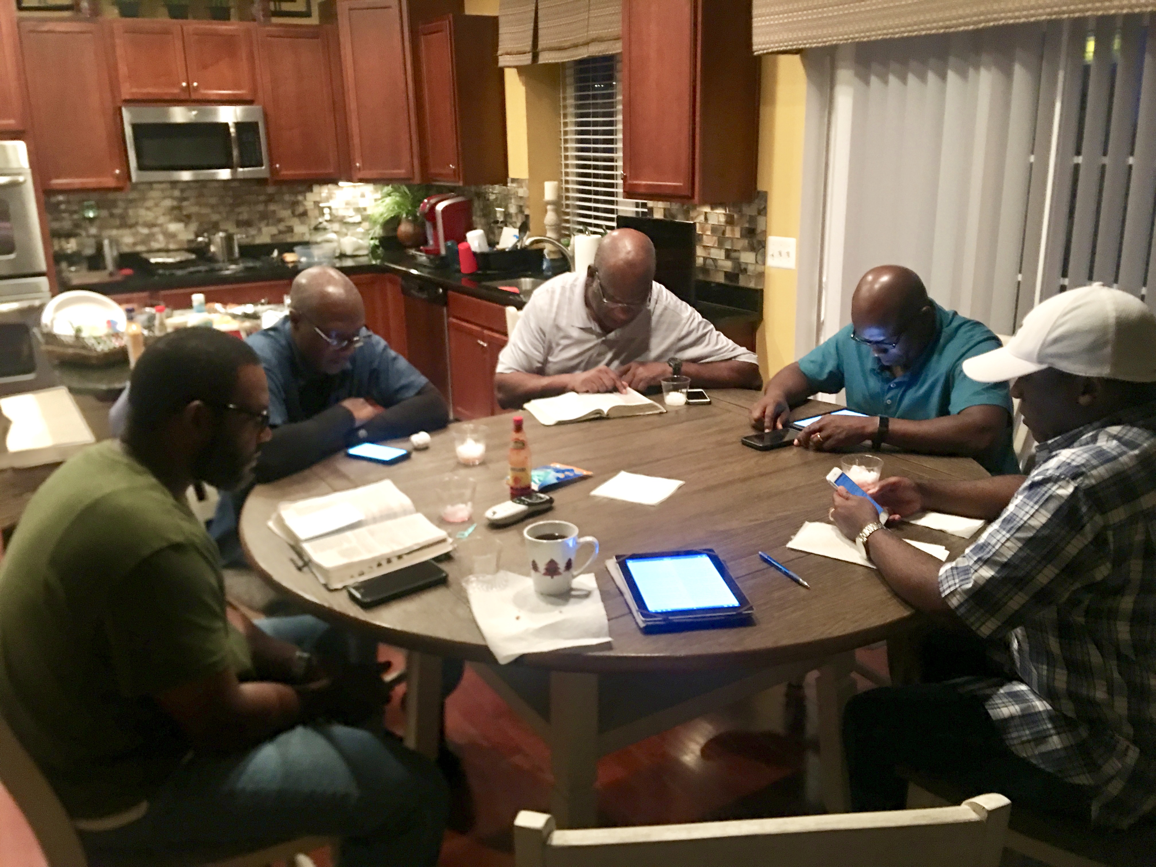 Mens fellowship sit down in the Word