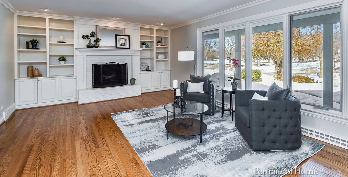 Home Staged Living Room  What is Home Staging? After photo of vacant staged living room Wheaton, IL